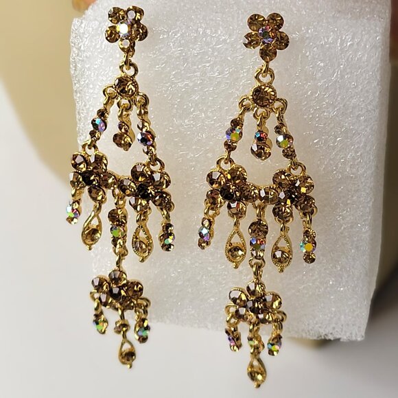 Crystal Chandelier Statement Earrings - Picture 5 of 8
